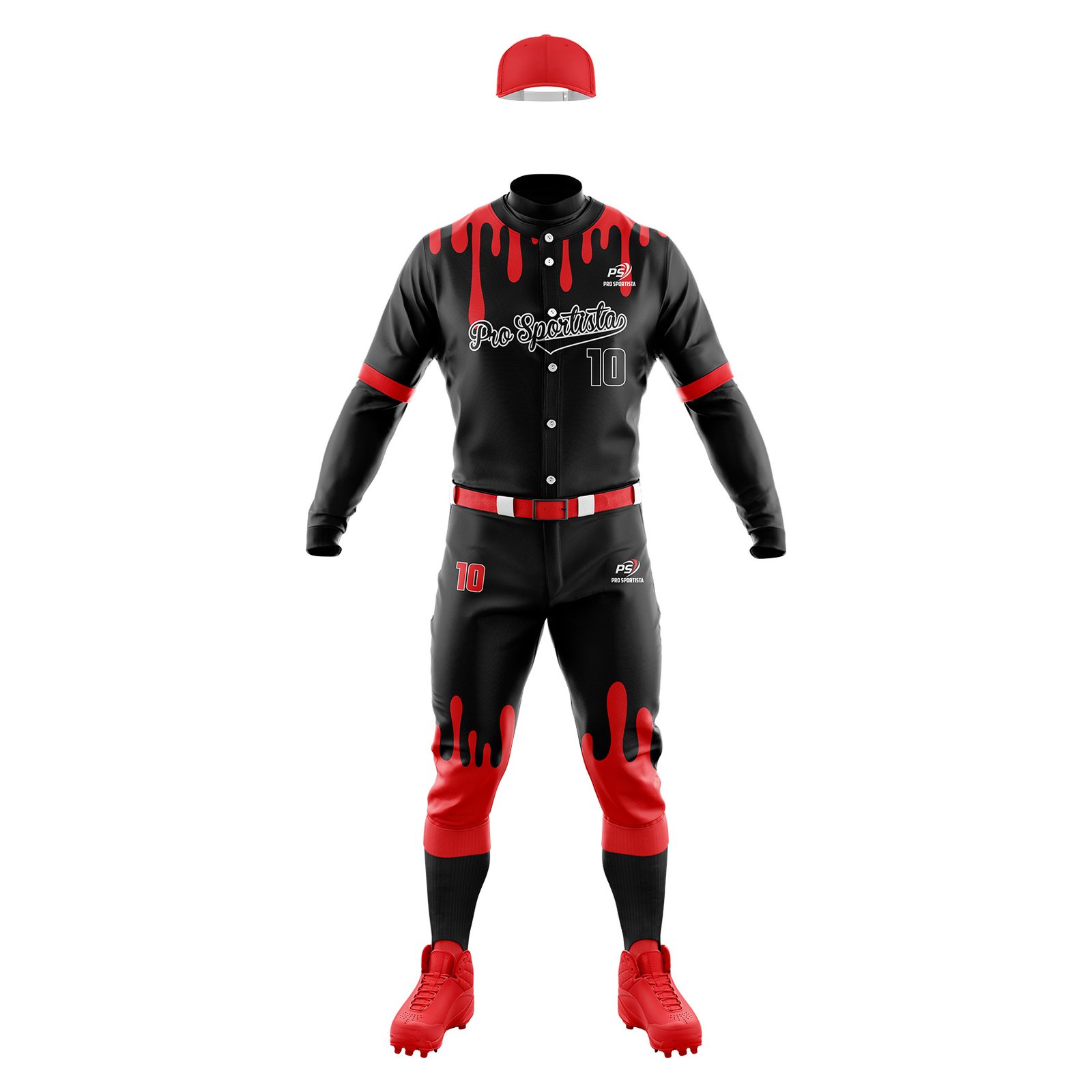Black & Red Baseball Uniform – Pro Sportista Power Edition - Image 2