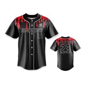 Black & Red Baseball Jersey – Custom Team Edition