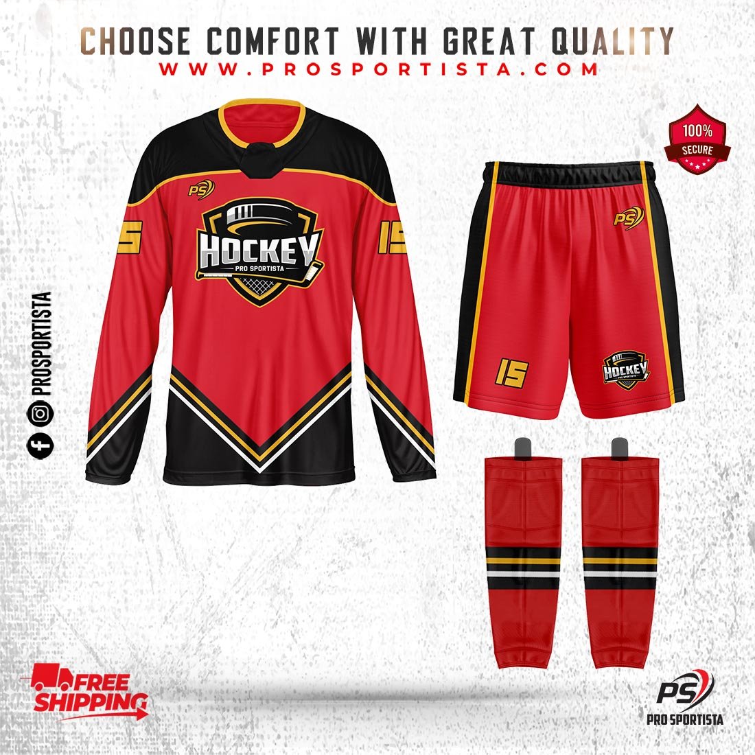Ice Hockey Set – Jersey, Short, Socks - Image 2