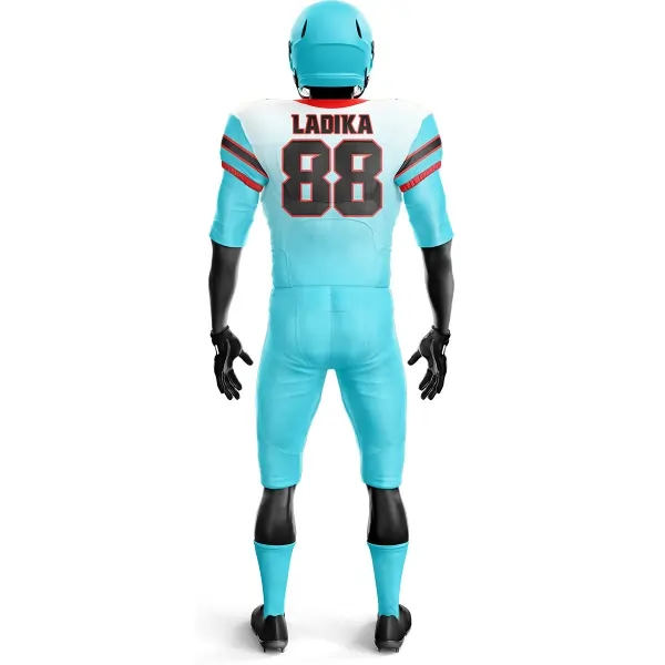 Aqua American Football Uniform – Custom Jersey & Pants Set | Men, Youth, Team Kits - Image 3