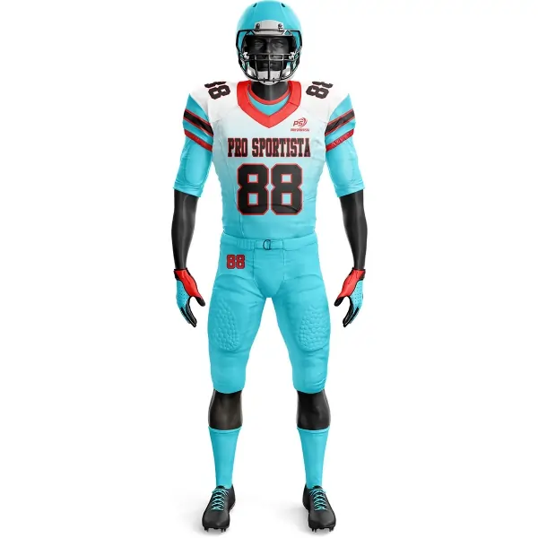 Aqua American Football Uniform – Custom Jersey & Pants Set | Men, Youth, Team Kits - Image 2