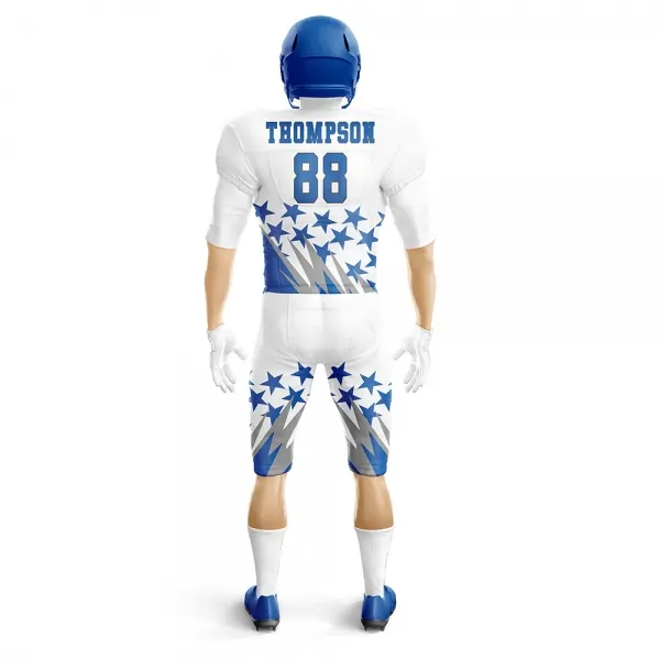 White American Football Uniforms Sets for Teams – Premium Team Football Jerseys and Made-to-Order Football Uniform Sets by Pro Sportista - Image 3