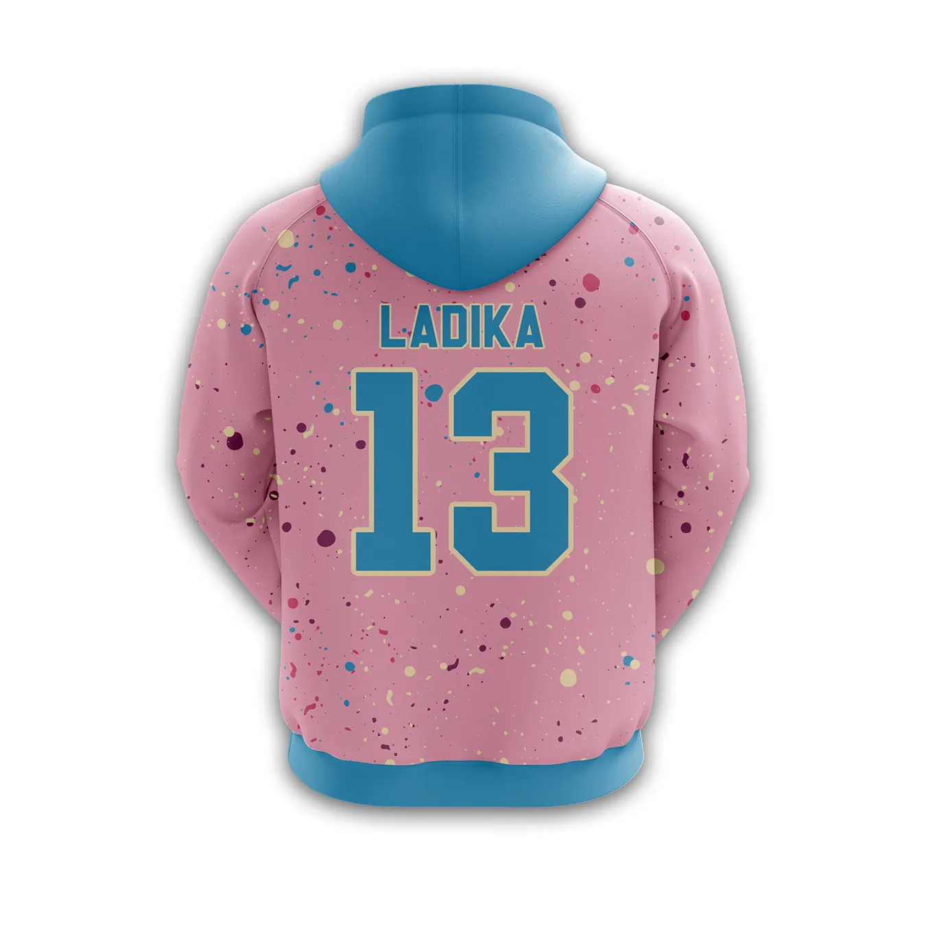 Baby Pink & Blue Pro Sportista Custom Hoodie - Image 2
