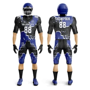 Custom American Football Uniform – Blue & Black Set
