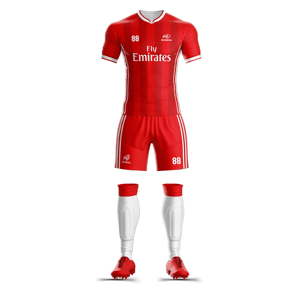 Pro Sportista Custom Soccer Uniforms Set Red and White – Moisture-Wicking Polyester Jersey & Shorts for Youth & Adults – High-Performance Team Kits - Image 2
